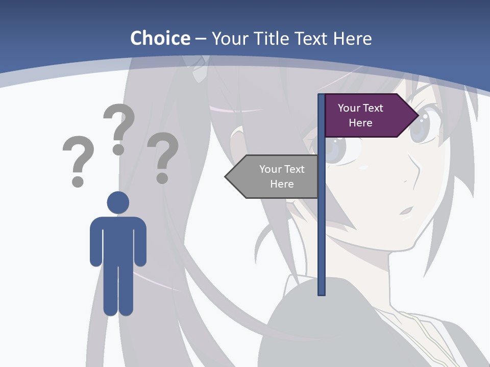 A Girl With Purple Hair Is Looking At The Camera PowerPoint Template