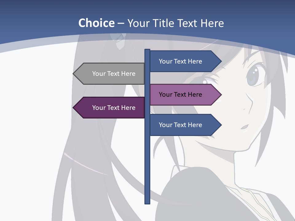 A Girl With Purple Hair Is Looking At The Camera PowerPoint Template