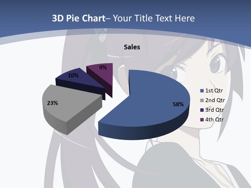 A Girl With Purple Hair Is Looking At The Camera PowerPoint Template