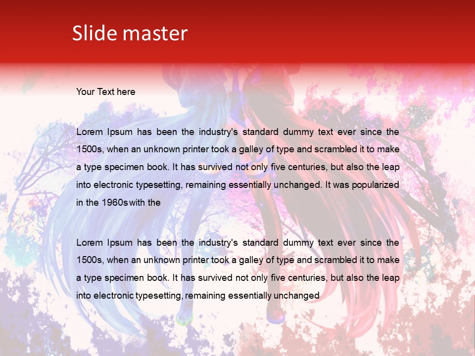 A Woman With Long Hair Standing Next To A Tree PowerPoint Template