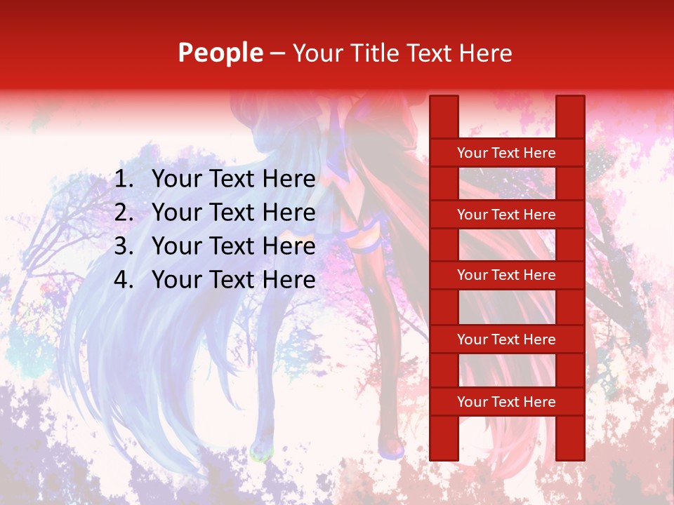 A Woman With Long Hair Standing Next To A Tree PowerPoint Template