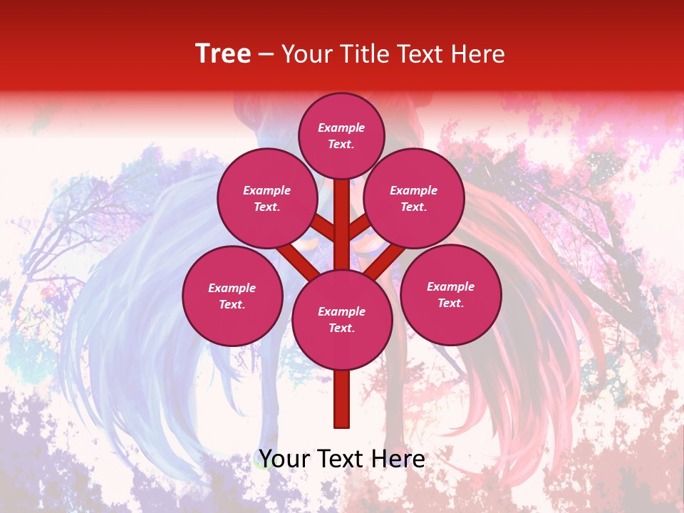 A Woman With Long Hair Standing Next To A Tree PowerPoint Template