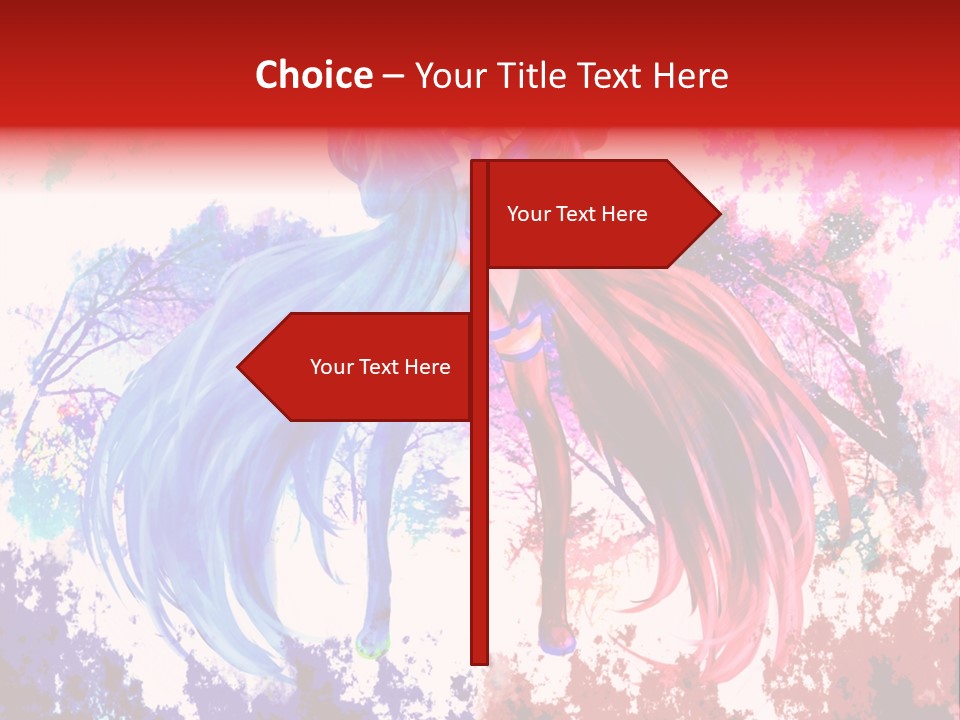 A Woman With Long Hair Standing Next To A Tree PowerPoint Template