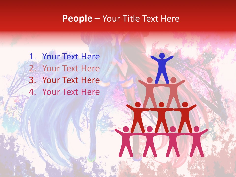 A Woman With Long Hair Standing Next To A Tree PowerPoint Template