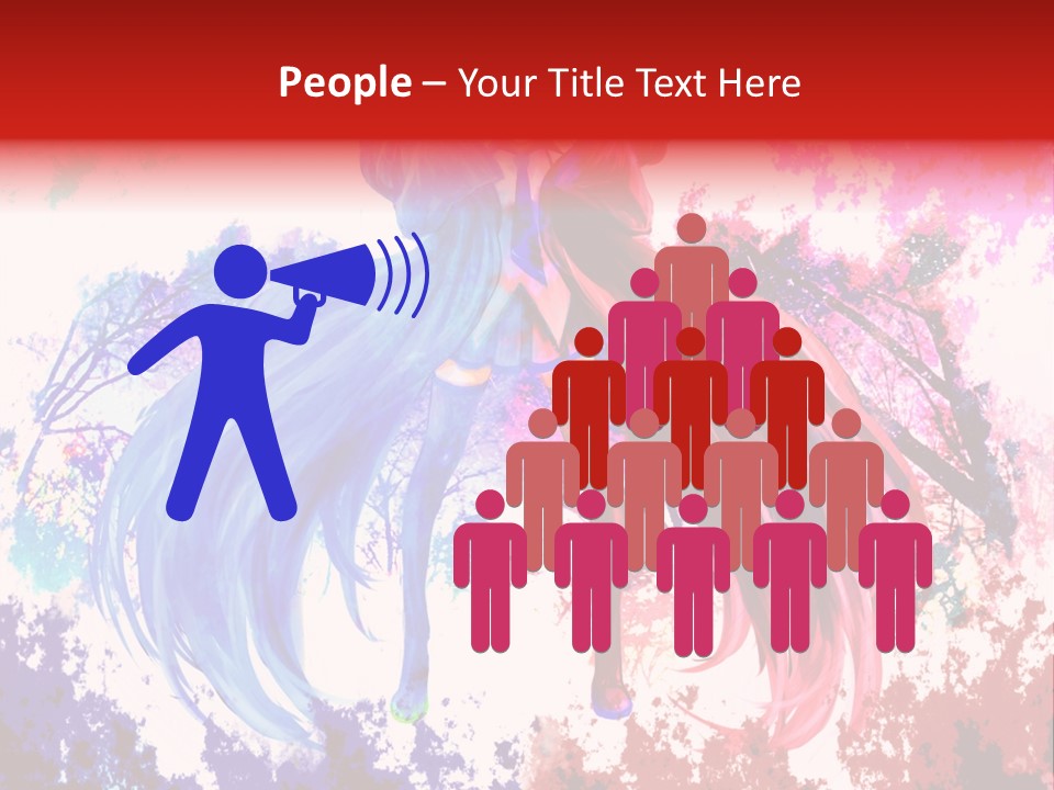 A Woman With Long Hair Standing Next To A Tree PowerPoint Template