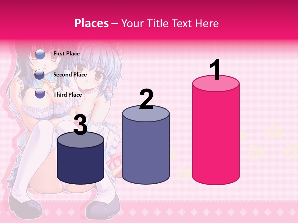 A Couple Of Anime Girls Sitting Next To Each Other PowerPoint Template