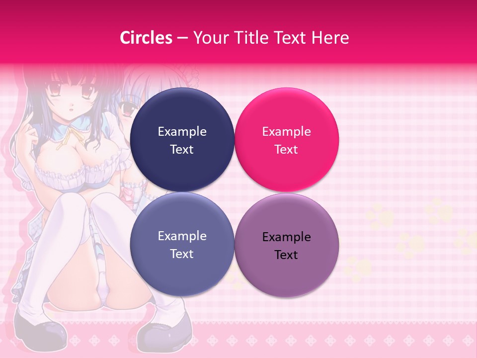 A Couple Of Anime Girls Sitting Next To Each Other PowerPoint Template