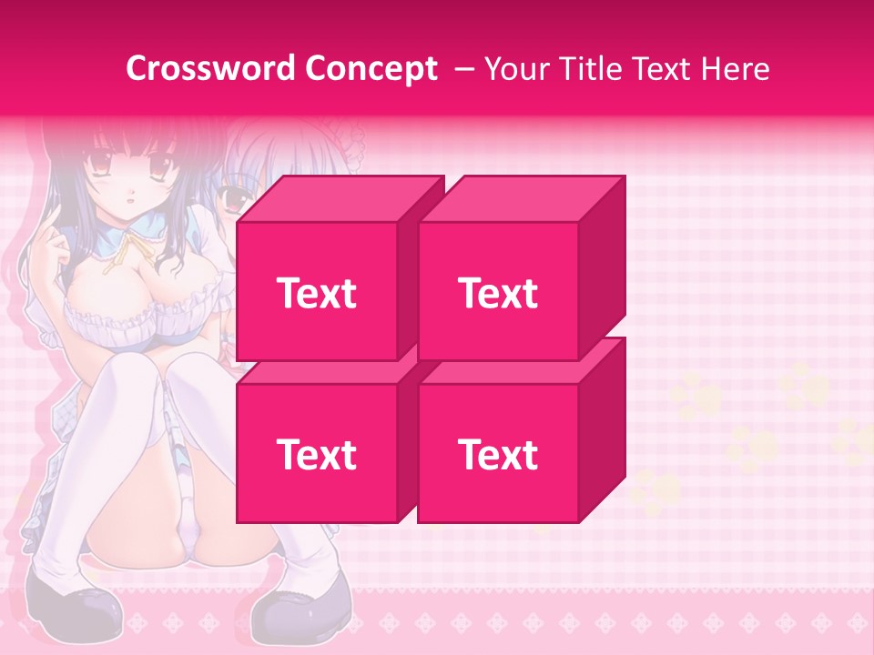 A Couple Of Anime Girls Sitting Next To Each Other PowerPoint Template