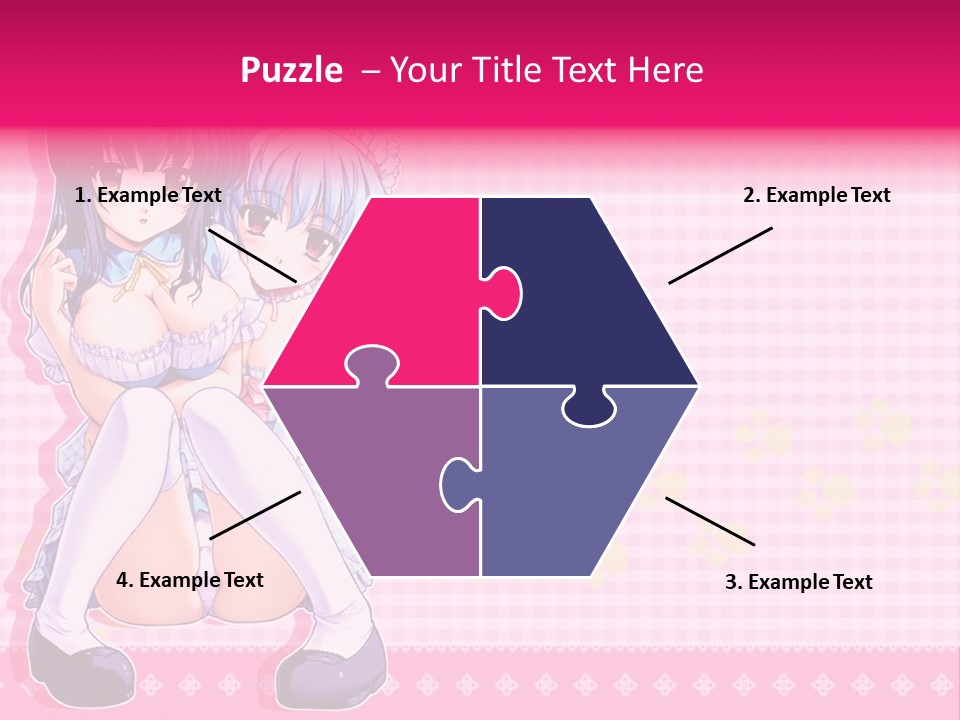 A Couple Of Anime Girls Sitting Next To Each Other PowerPoint Template