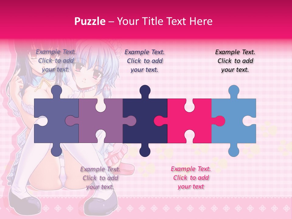 A Couple Of Anime Girls Sitting Next To Each Other PowerPoint Template