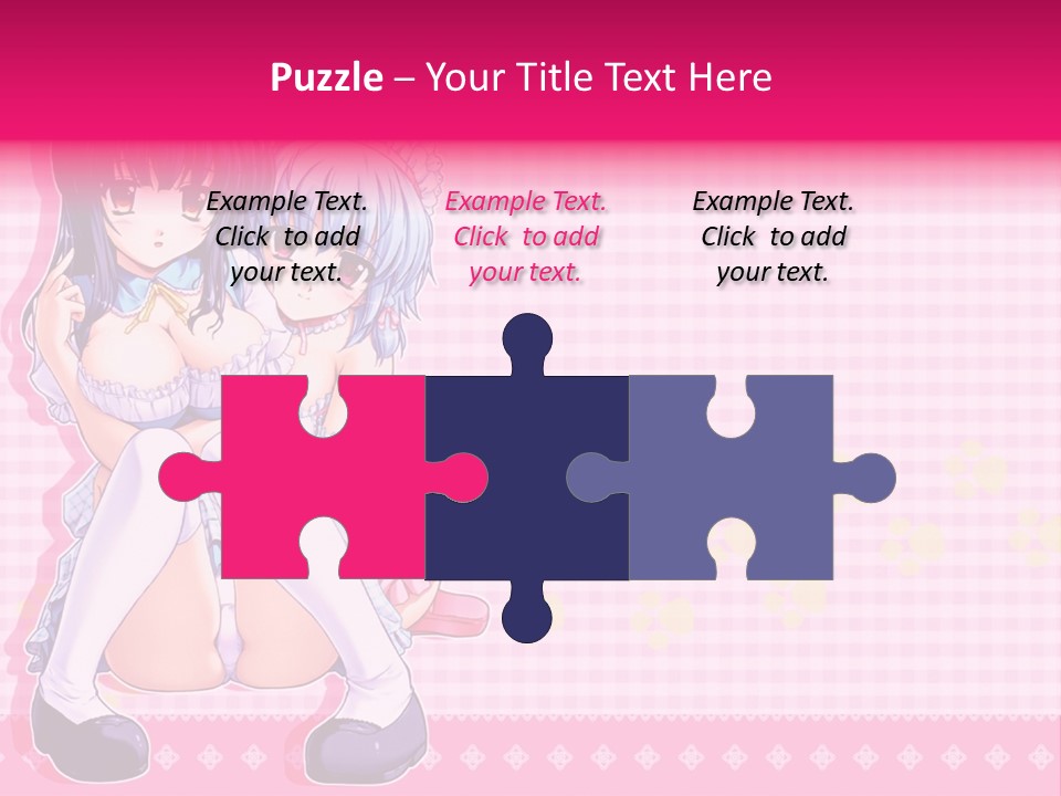 A Couple Of Anime Girls Sitting Next To Each Other PowerPoint Template