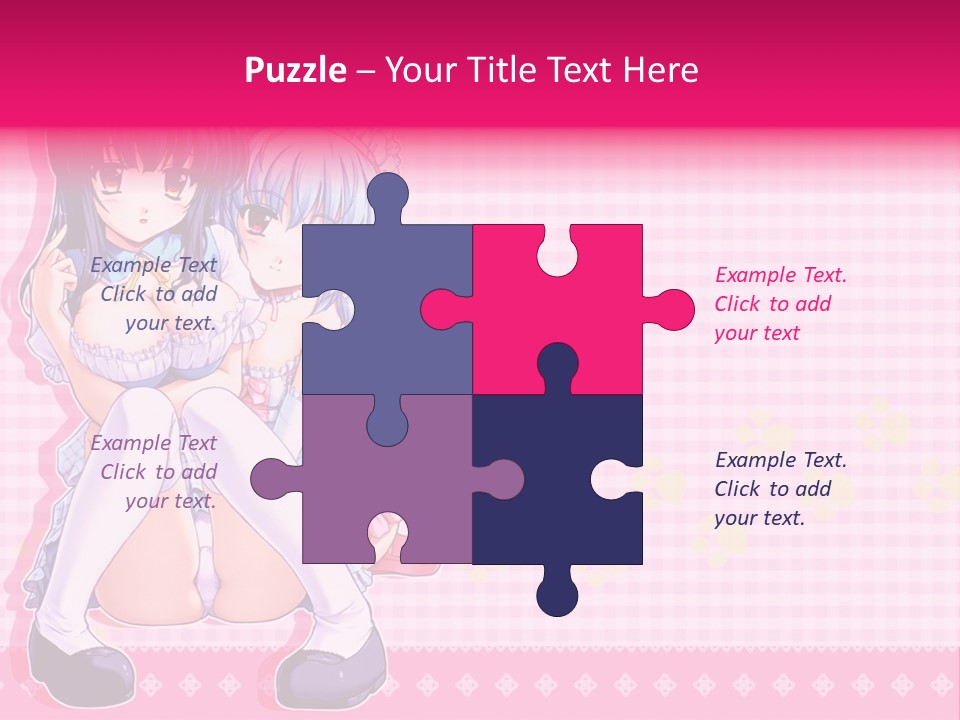 A Couple Of Anime Girls Sitting Next To Each Other PowerPoint Template