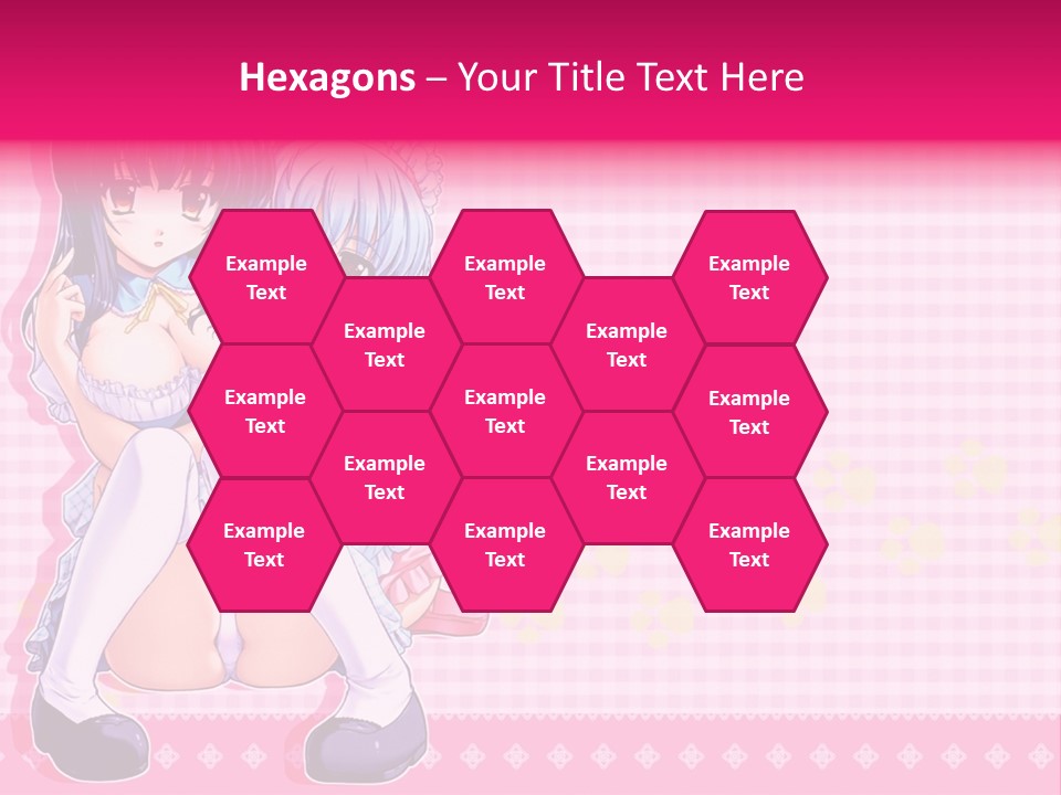 A Couple Of Anime Girls Sitting Next To Each Other PowerPoint Template