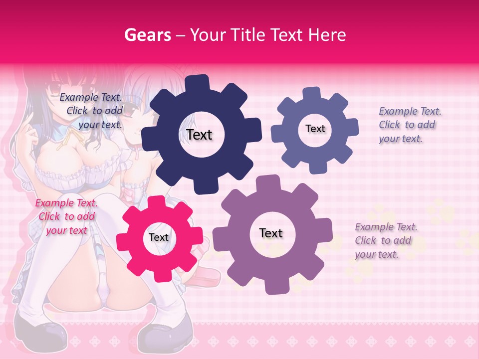 A Couple Of Anime Girls Sitting Next To Each Other PowerPoint Template