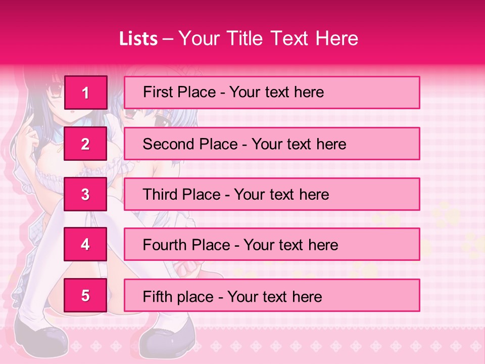 A Couple Of Anime Girls Sitting Next To Each Other PowerPoint Template