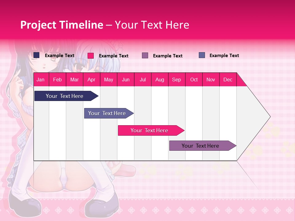 A Couple Of Anime Girls Sitting Next To Each Other PowerPoint Template