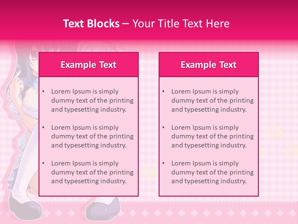 A Couple Of Anime Girls Sitting Next To Each Other PowerPoint Template