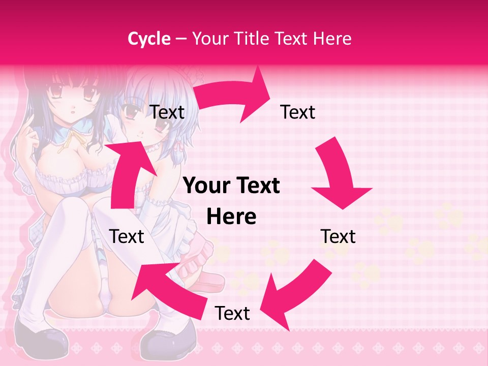 A Couple Of Anime Girls Sitting Next To Each Other PowerPoint Template