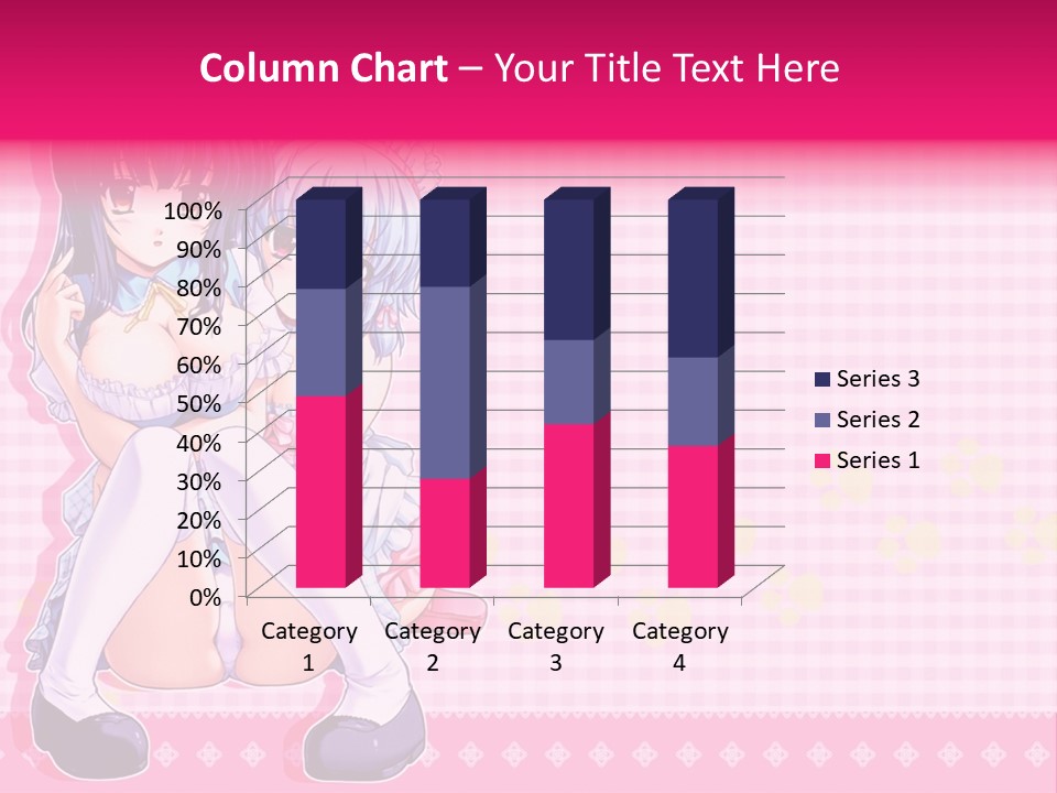 A Couple Of Anime Girls Sitting Next To Each Other PowerPoint Template