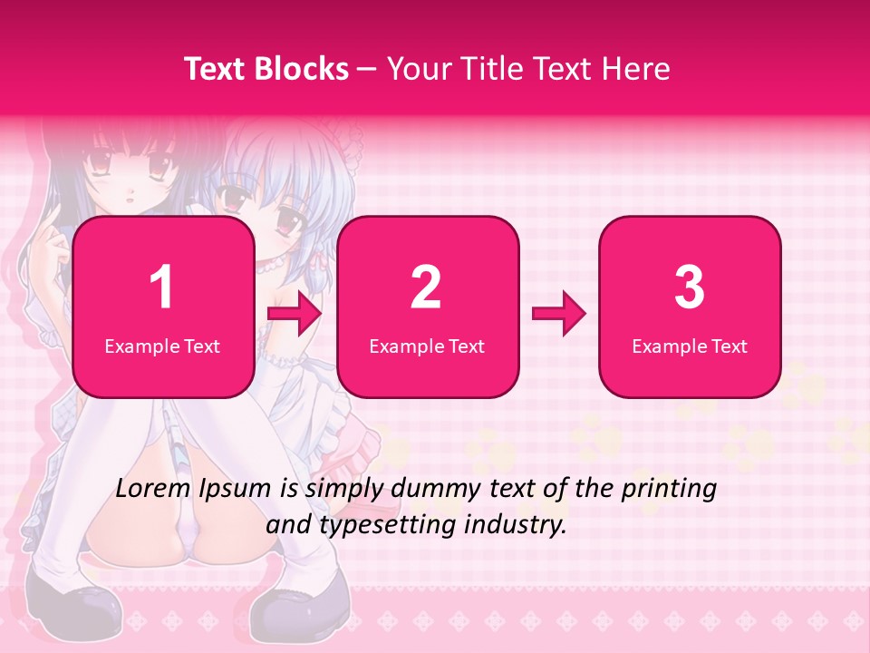 A Couple Of Anime Girls Sitting Next To Each Other PowerPoint Template