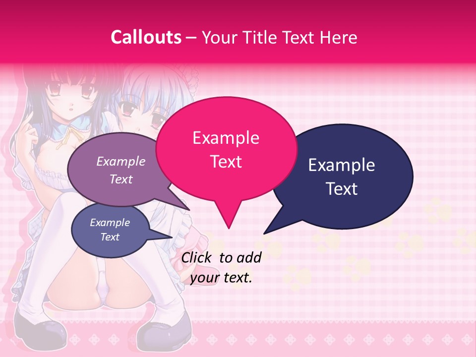 A Couple Of Anime Girls Sitting Next To Each Other PowerPoint Template