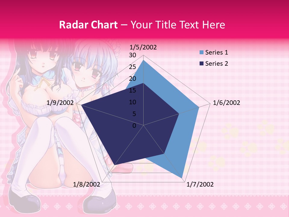 A Couple Of Anime Girls Sitting Next To Each Other PowerPoint Template