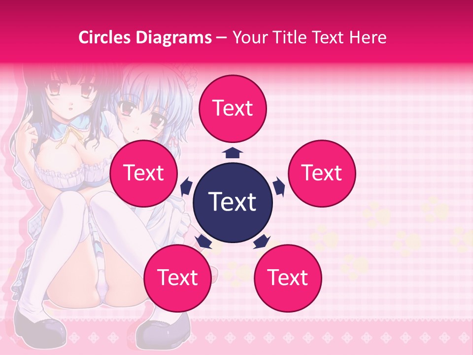 A Couple Of Anime Girls Sitting Next To Each Other PowerPoint Template