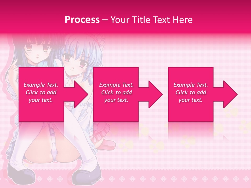 A Couple Of Anime Girls Sitting Next To Each Other PowerPoint Template