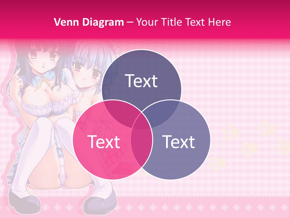 A Couple Of Anime Girls Sitting Next To Each Other PowerPoint Template