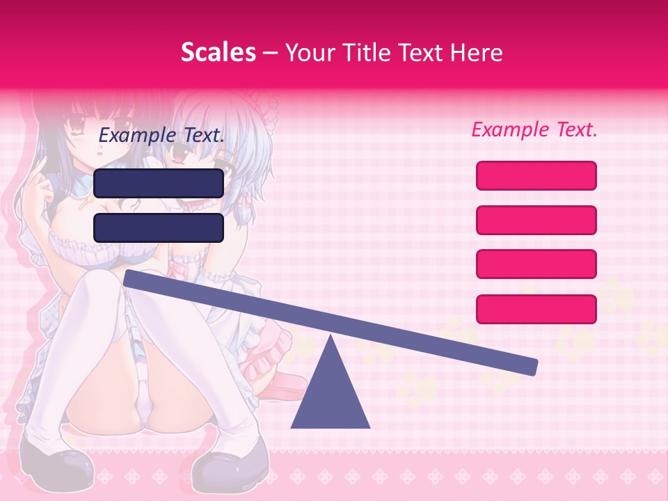 A Couple Of Anime Girls Sitting Next To Each Other PowerPoint Template