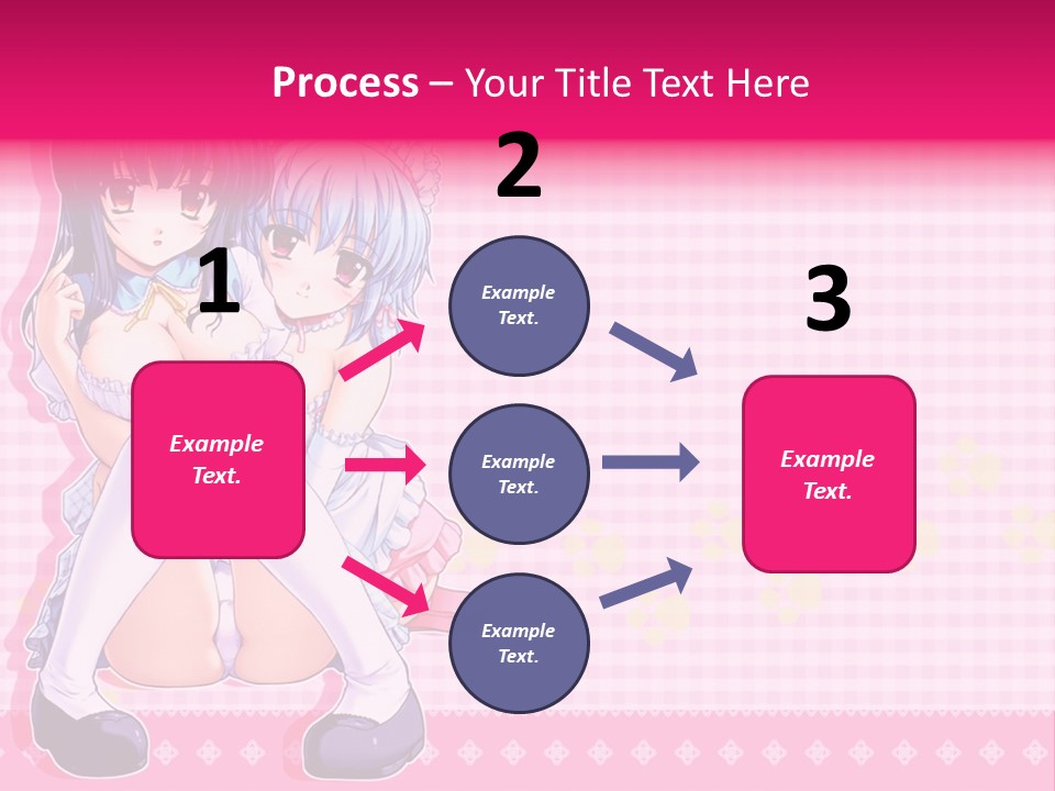 A Couple Of Anime Girls Sitting Next To Each Other PowerPoint Template