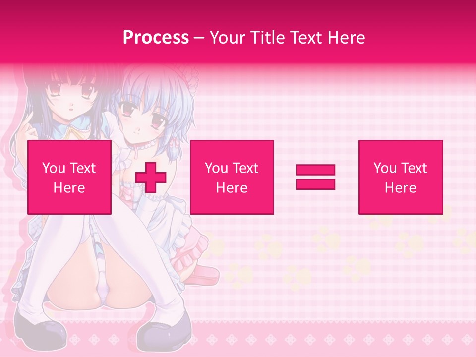 A Couple Of Anime Girls Sitting Next To Each Other PowerPoint Template