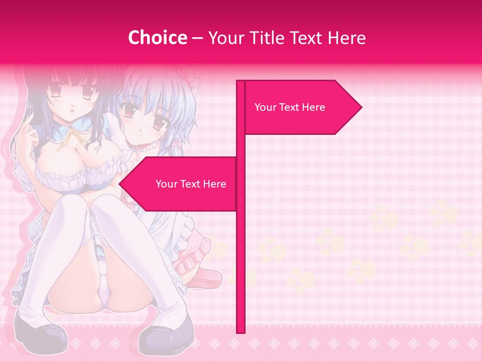 A Couple Of Anime Girls Sitting Next To Each Other PowerPoint Template