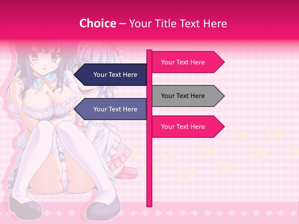 A Couple Of Anime Girls Sitting Next To Each Other PowerPoint Template