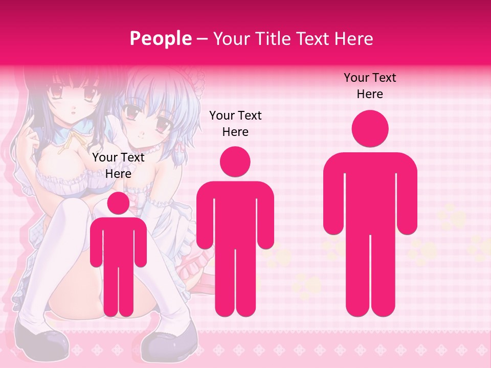 A Couple Of Anime Girls Sitting Next To Each Other PowerPoint Template