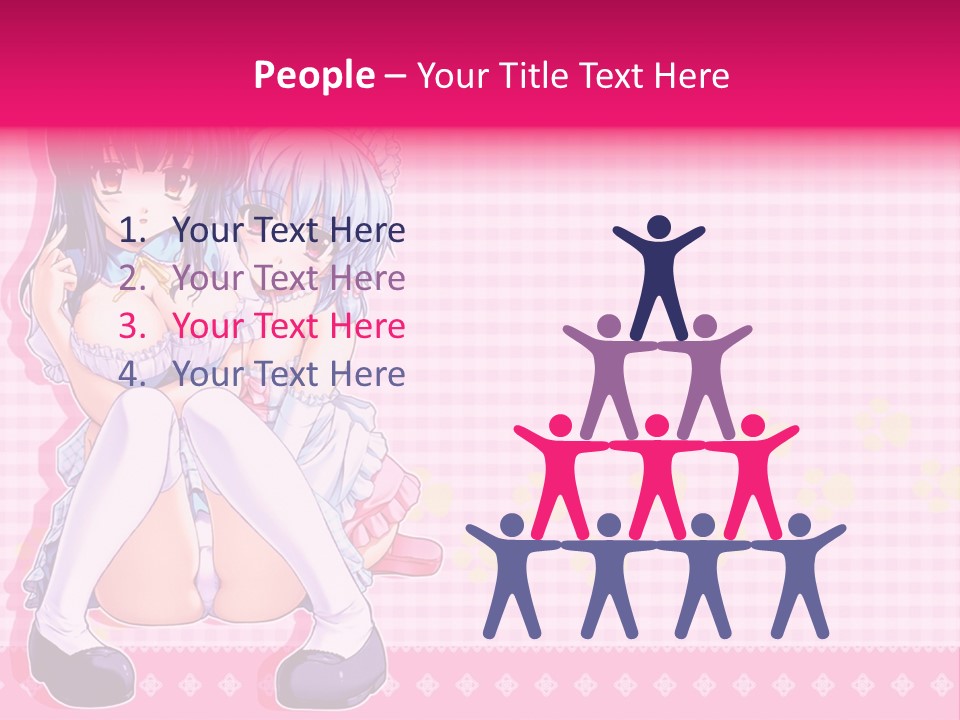 A Couple Of Anime Girls Sitting Next To Each Other PowerPoint Template