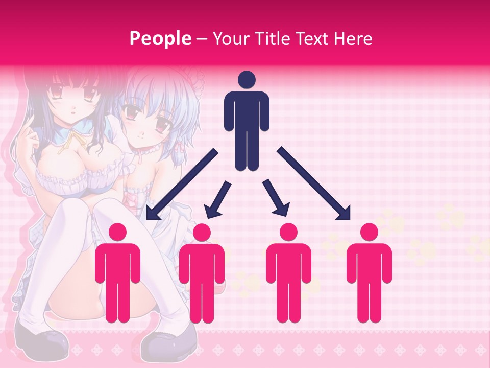 A Couple Of Anime Girls Sitting Next To Each Other PowerPoint Template