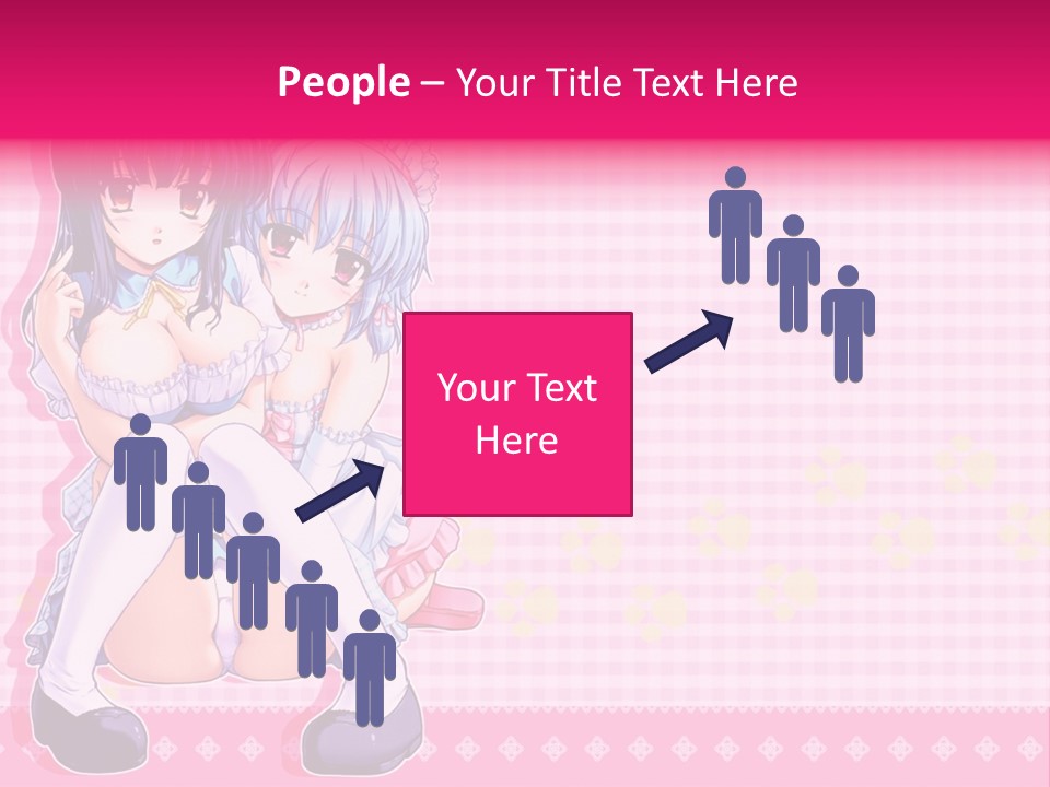 A Couple Of Anime Girls Sitting Next To Each Other PowerPoint Template
