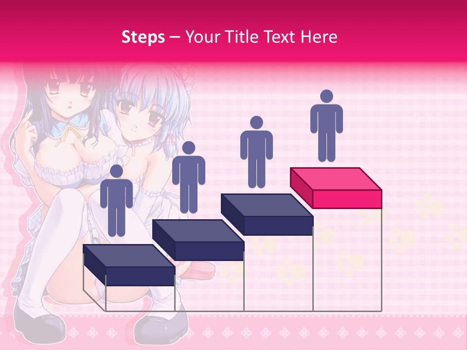 A Couple Of Anime Girls Sitting Next To Each Other PowerPoint Template