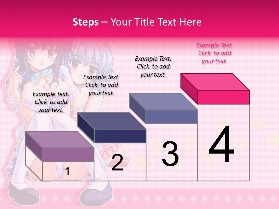A Couple Of Anime Girls Sitting Next To Each Other PowerPoint Template