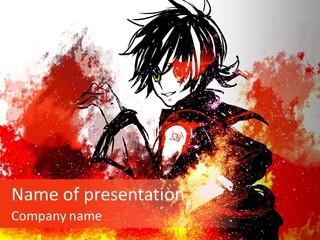 A Picture Of A Person With A Red Background PowerPoint Template