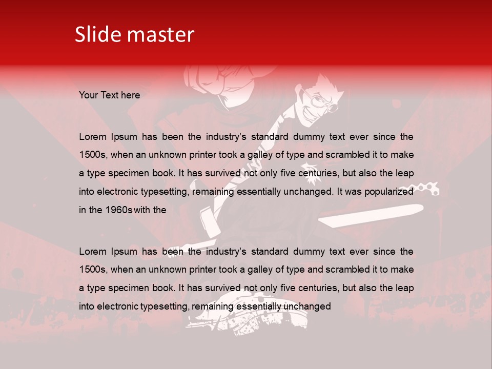 A Man Holding A Sword On Top Of A Red And Black Background PowerPoint Template