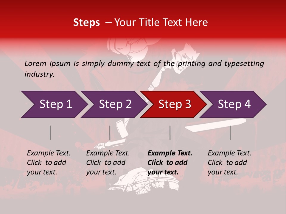 A Man Holding A Sword On Top Of A Red And Black Background PowerPoint Template