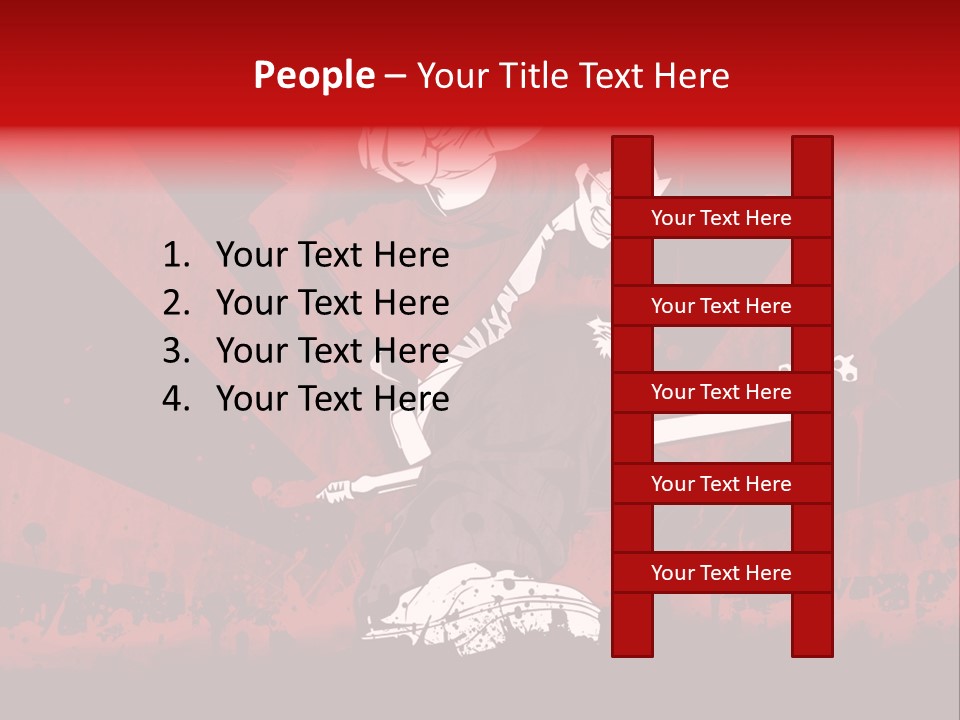 A Man Holding A Sword On Top Of A Red And Black Background PowerPoint Template