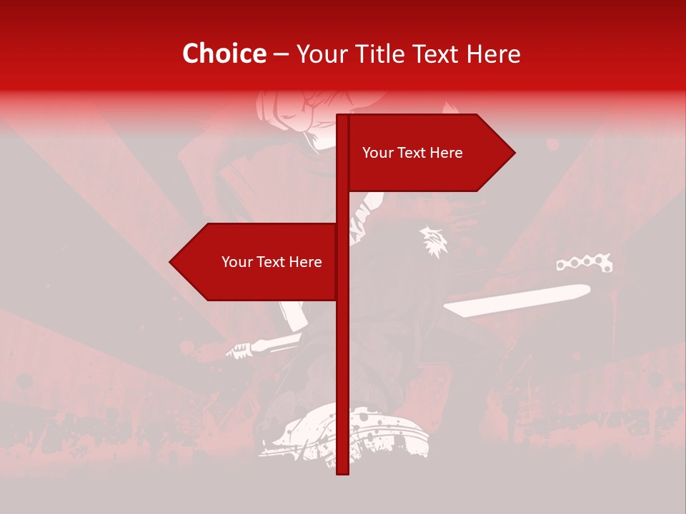 A Man Holding A Sword On Top Of A Red And Black Background PowerPoint Template