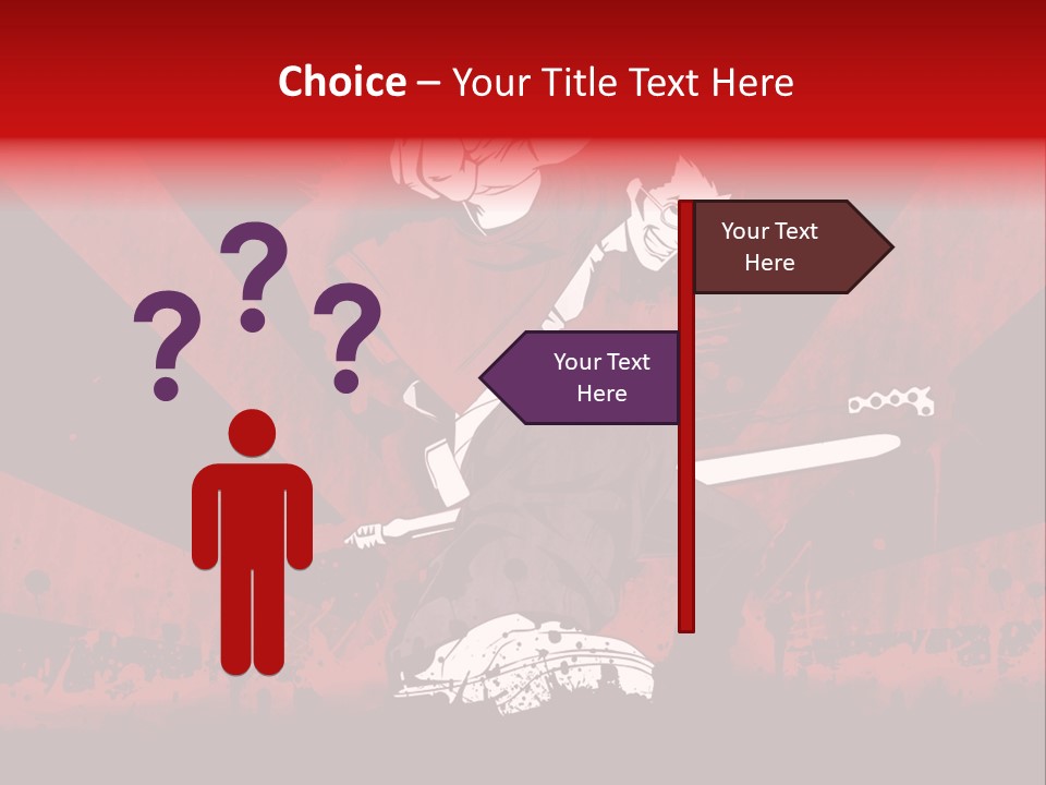 A Man Holding A Sword On Top Of A Red And Black Background PowerPoint Template