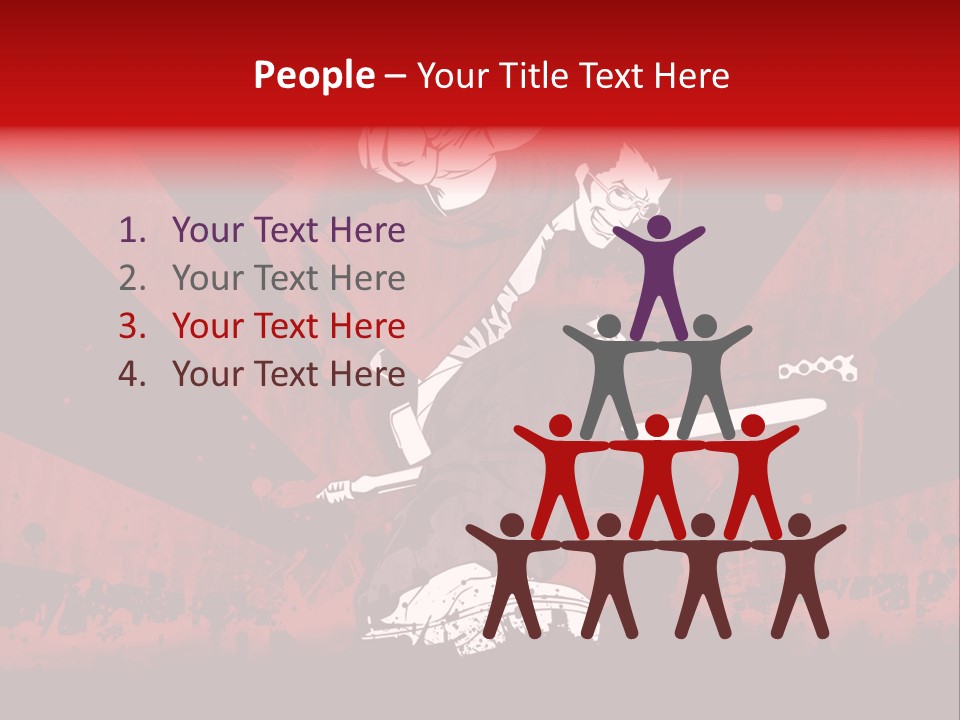 A Man Holding A Sword On Top Of A Red And Black Background PowerPoint Template