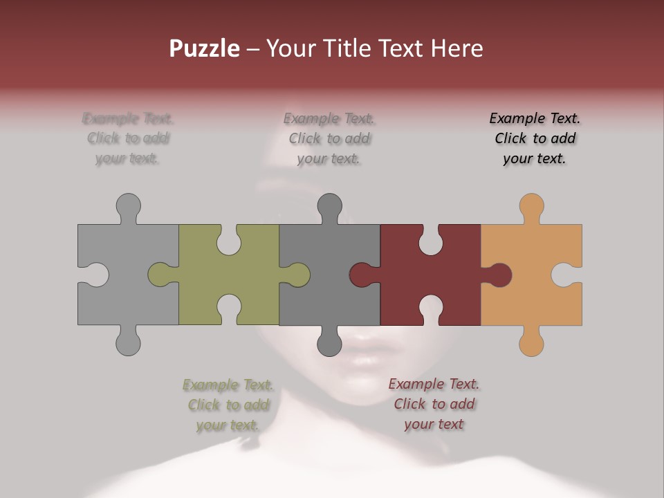 A Woman With Dark Hair And Yellow Eyes PowerPoint Template