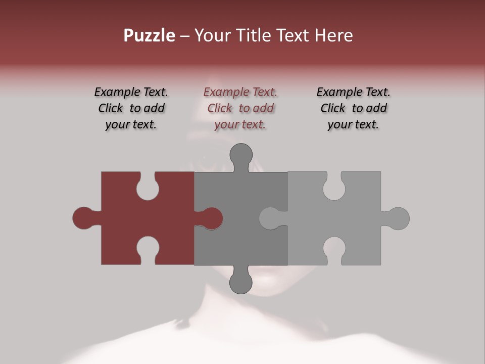 A Woman With Dark Hair And Yellow Eyes PowerPoint Template