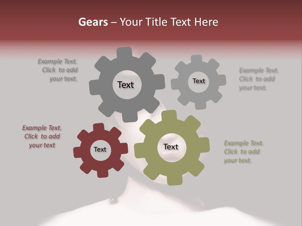 A Woman With Dark Hair And Yellow Eyes PowerPoint Template